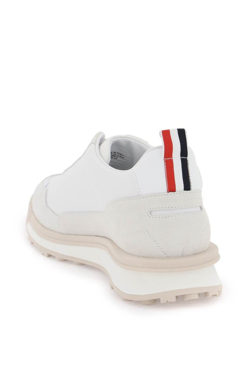 Shop Thom Browne Alumni Trainer Sneakers In Bianco