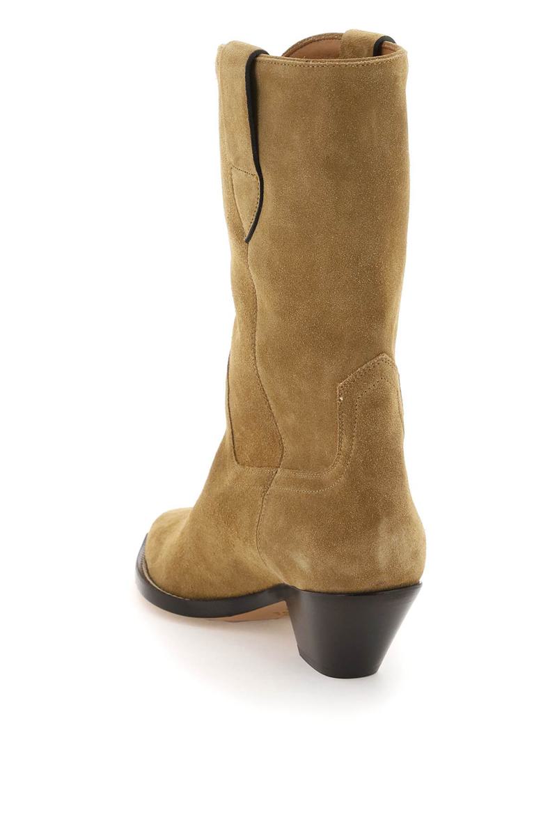 Shop Isabel Marant Dahope Suede Boots In Beige