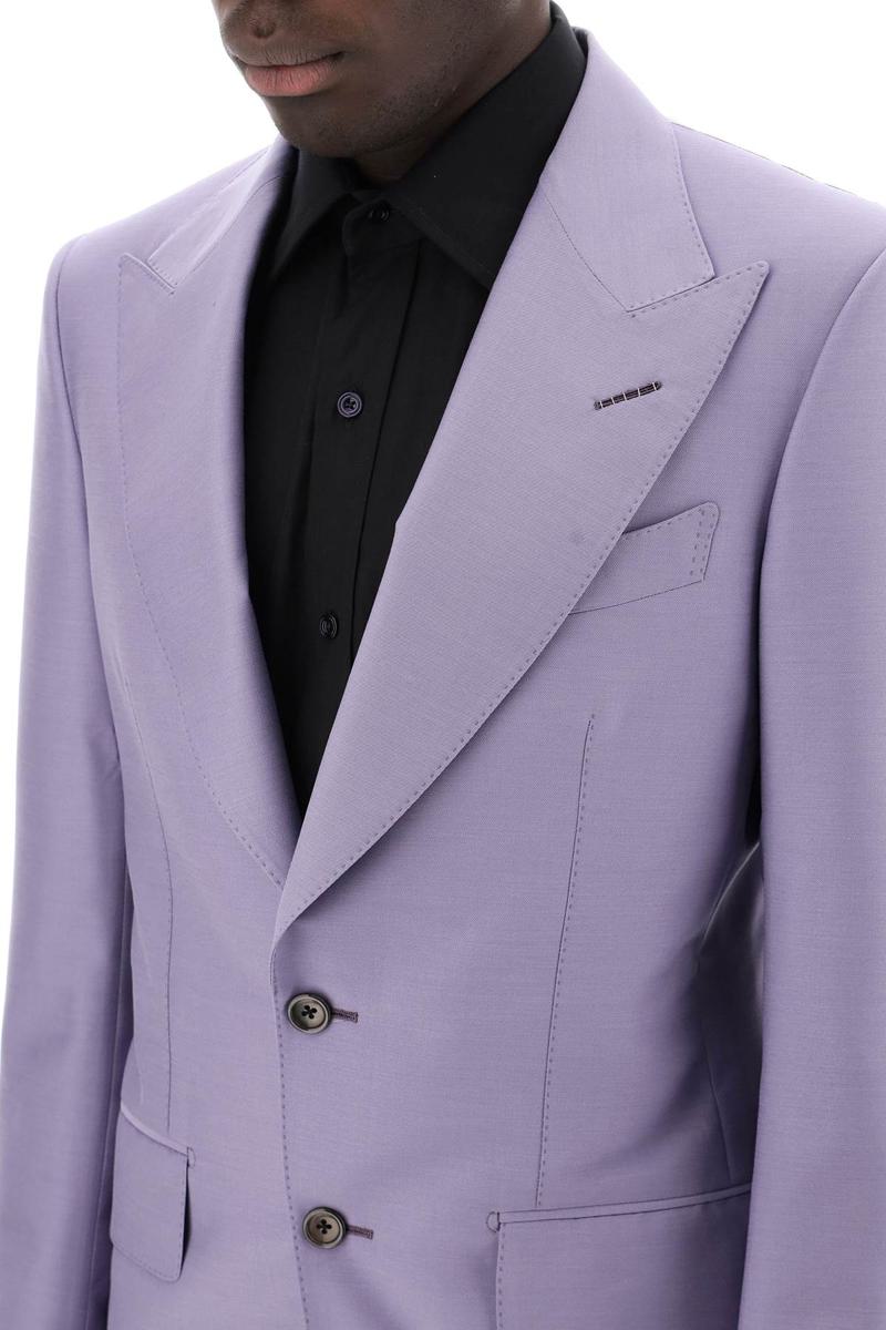 Shop Tom Ford Atticus Wool And Silk Blend Blazer In Viola