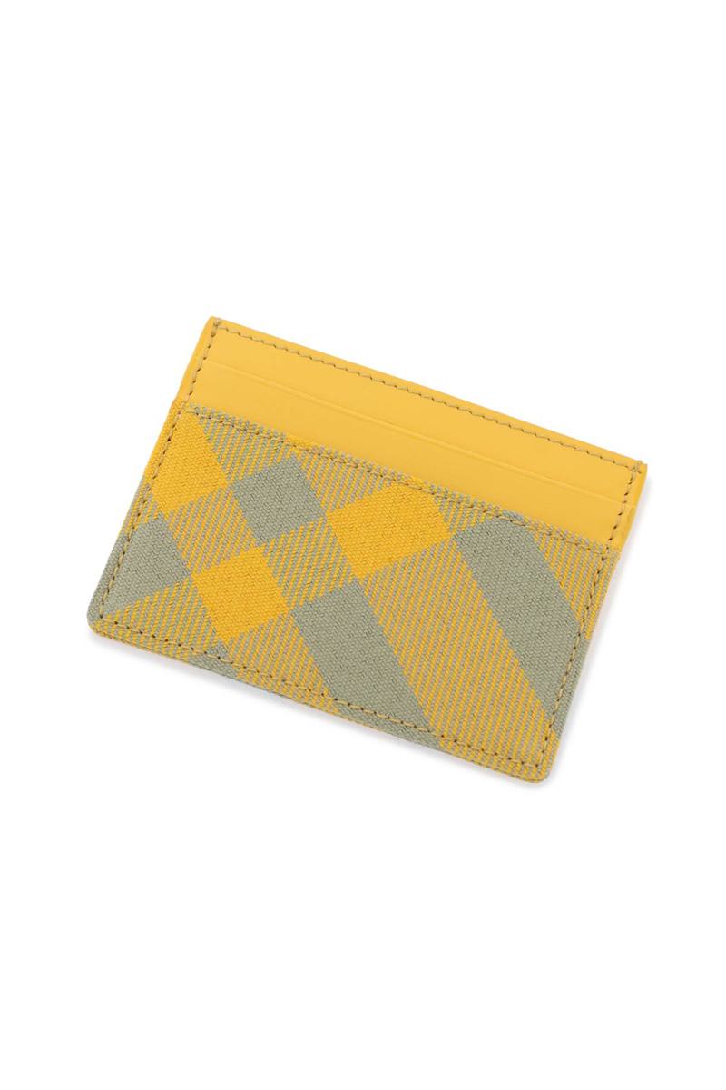 Shop Burberry Check Cardholder In Giallo