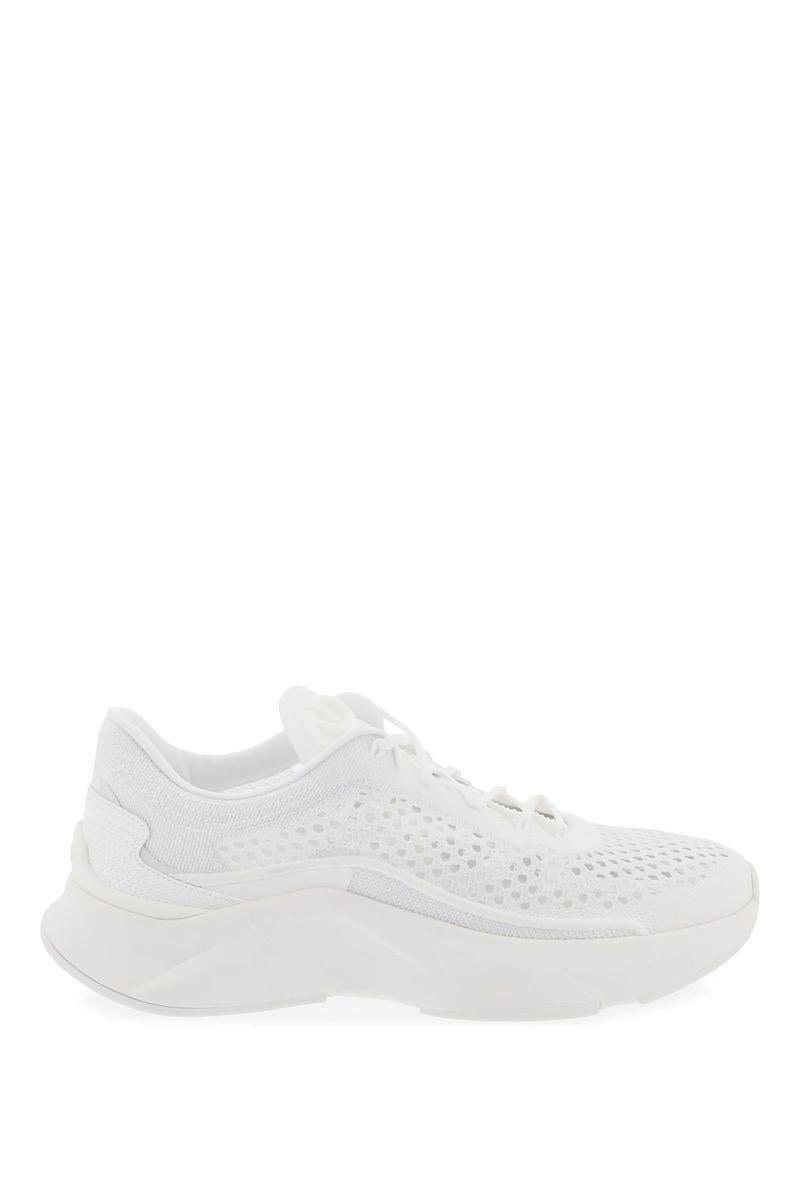 Shop Valentino "true Actress Mesh Sneakers For In Bianco