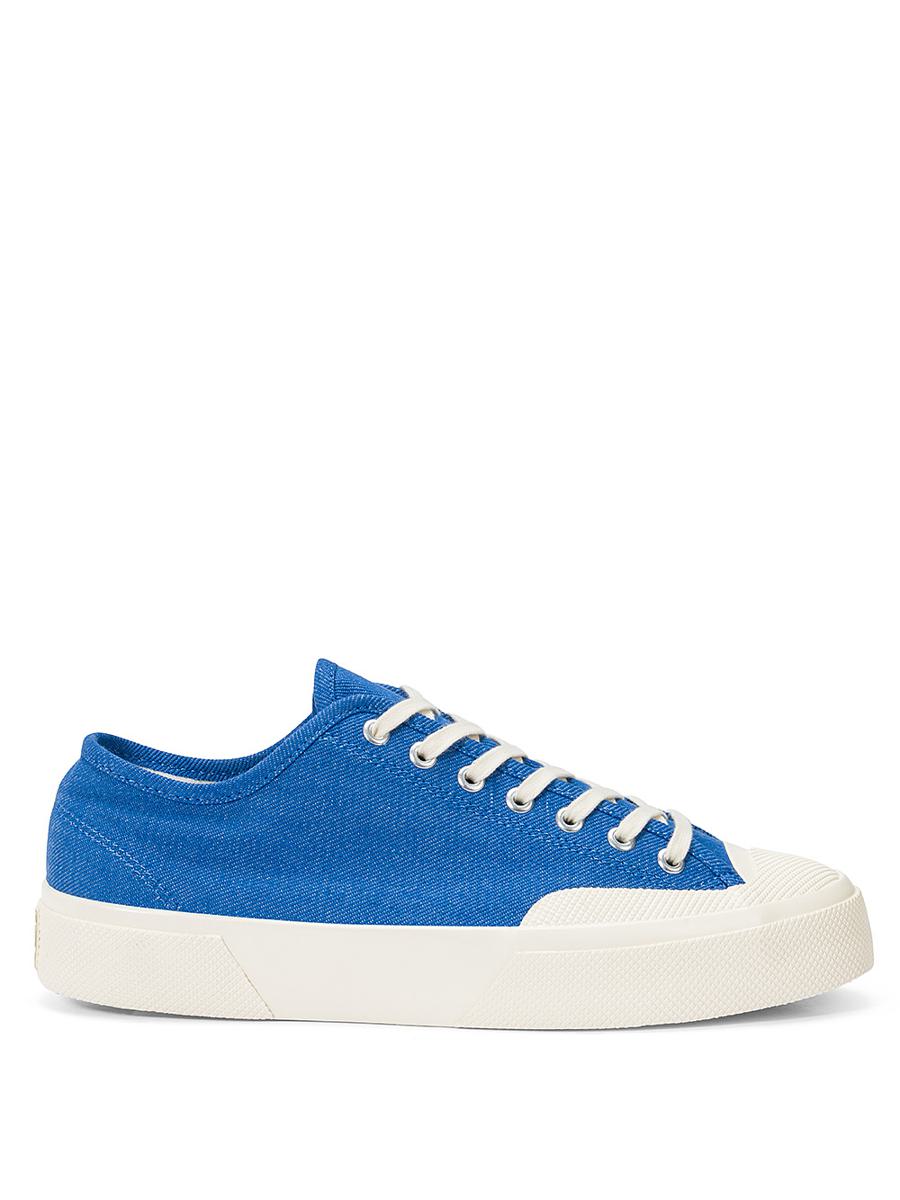 Shop Superga Low Top Yarn Dyed Cotton Sneakers In Blu E Bianco