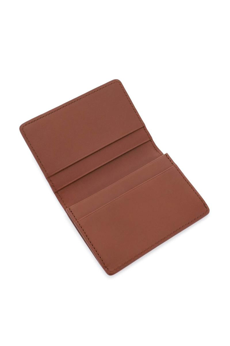Shop Apc Leather Stefan Card Holder In Marrone