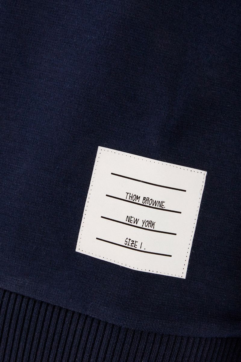 Shop Thom Browne Cotton Crew-neck Sweatshirt In Blue