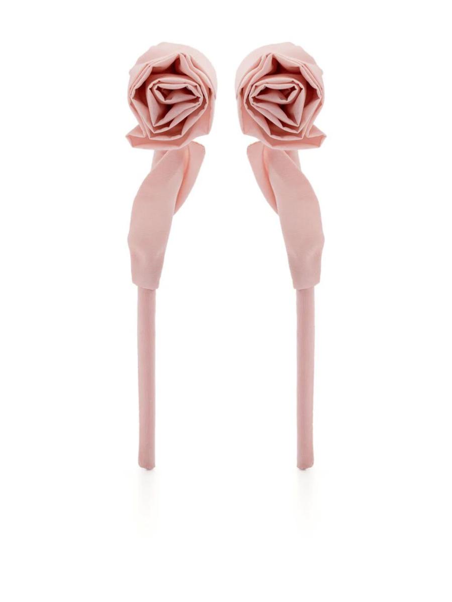 Shop Simone Rocha Rose Earring Accessories In Pink & Purple