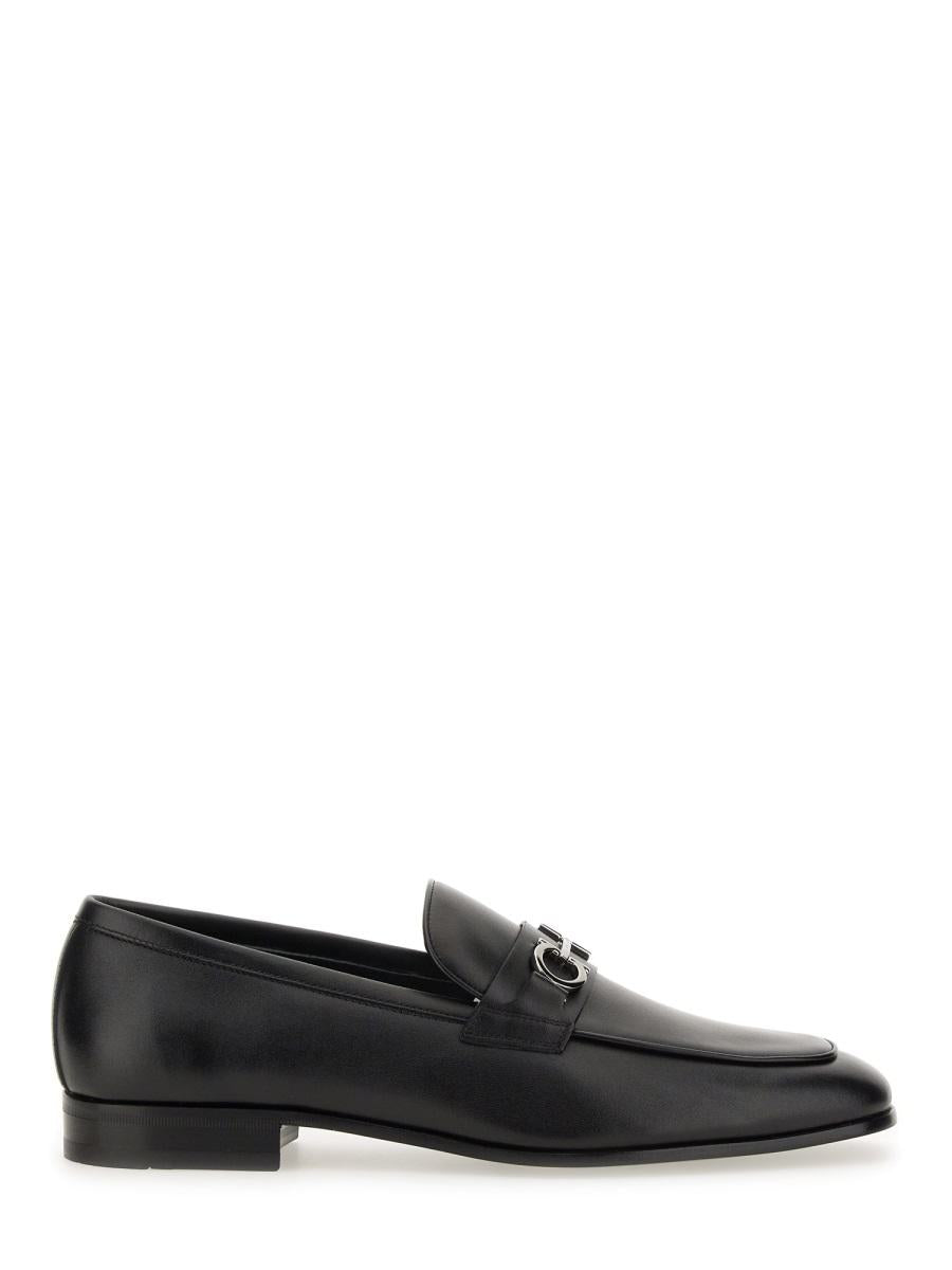 Ferragamo Gancini Ornament Calfskin Mule Loafers