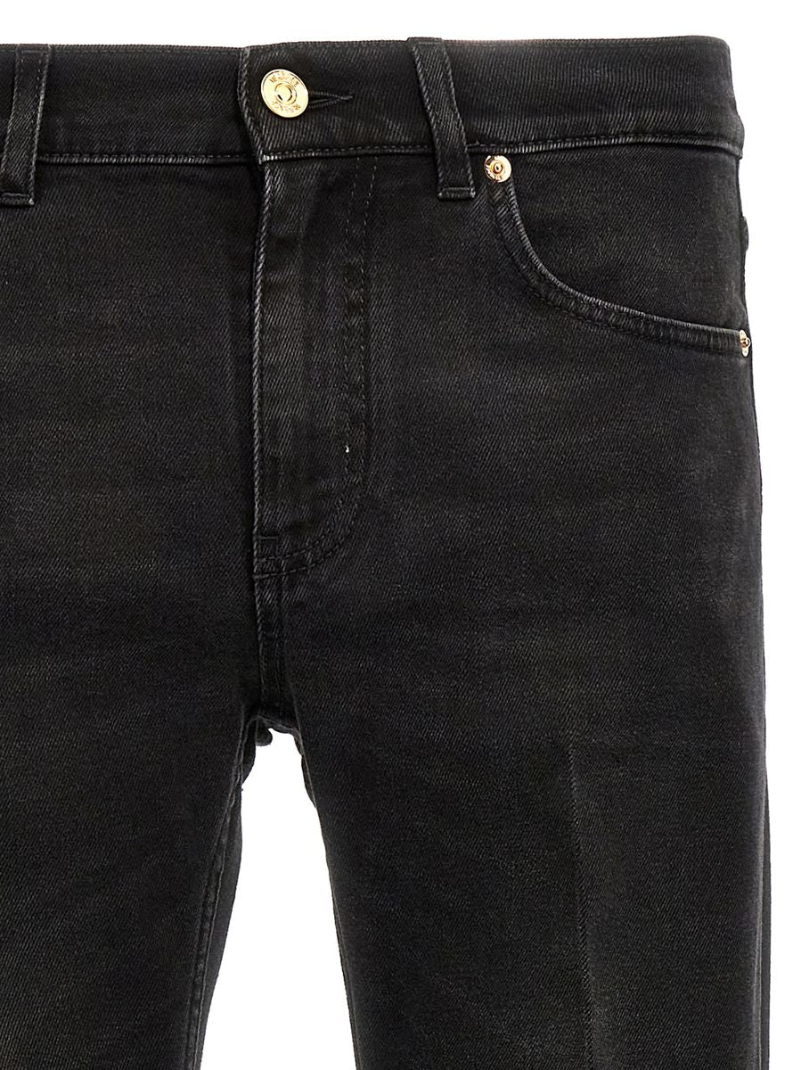 Shop Versace Denim Jeans In Faded Washed Black
