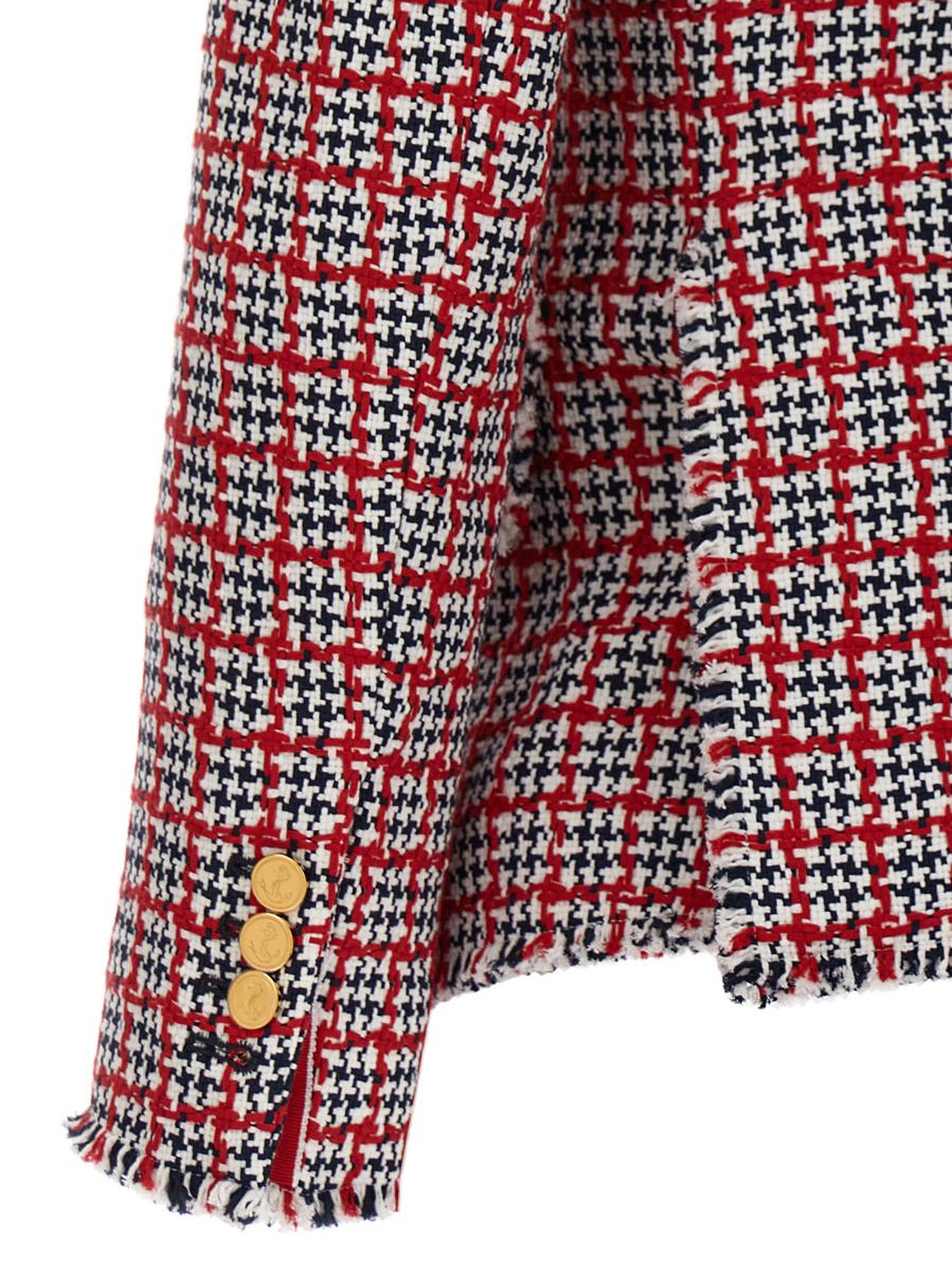 Shop Thom Browne Tweed Jacket In Multicolor