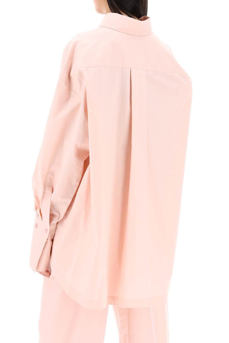 Shop Attico Diana Oversized Asymmetric Shirt In Rosa