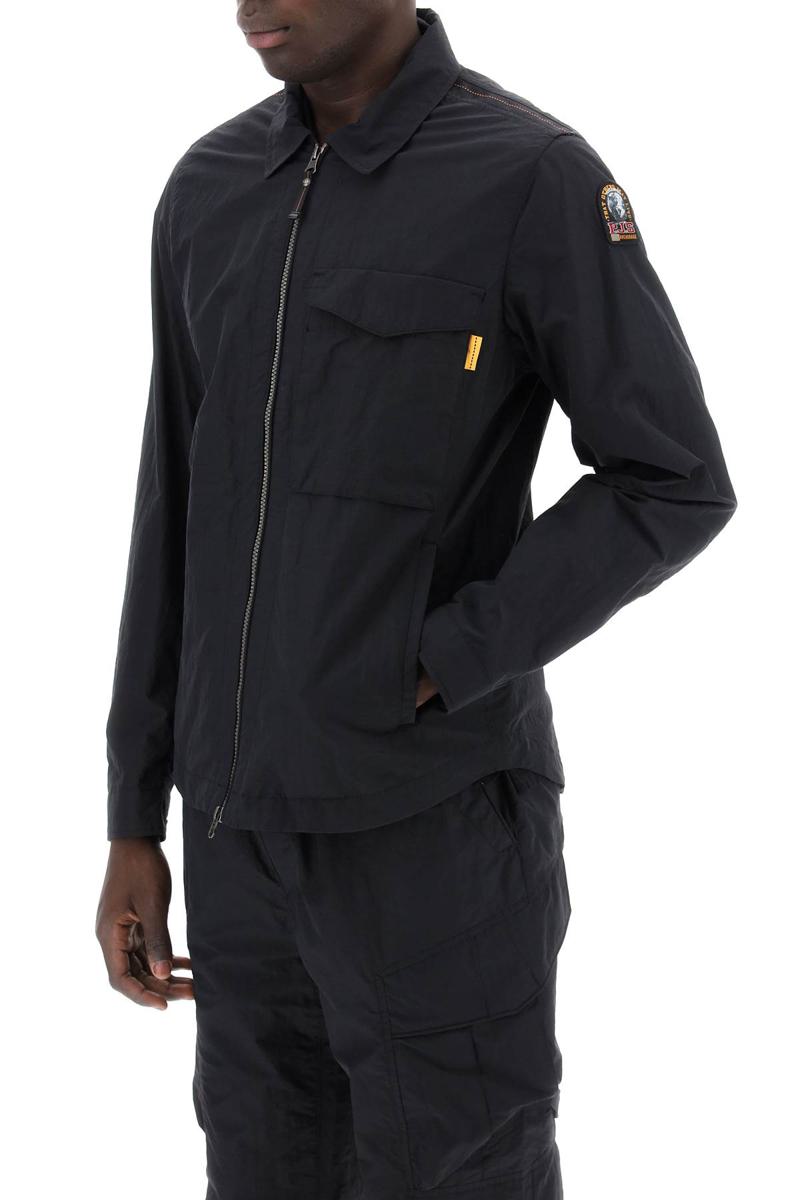 Shop Parajumpers "rayner Overshirt In Nylon In Nero