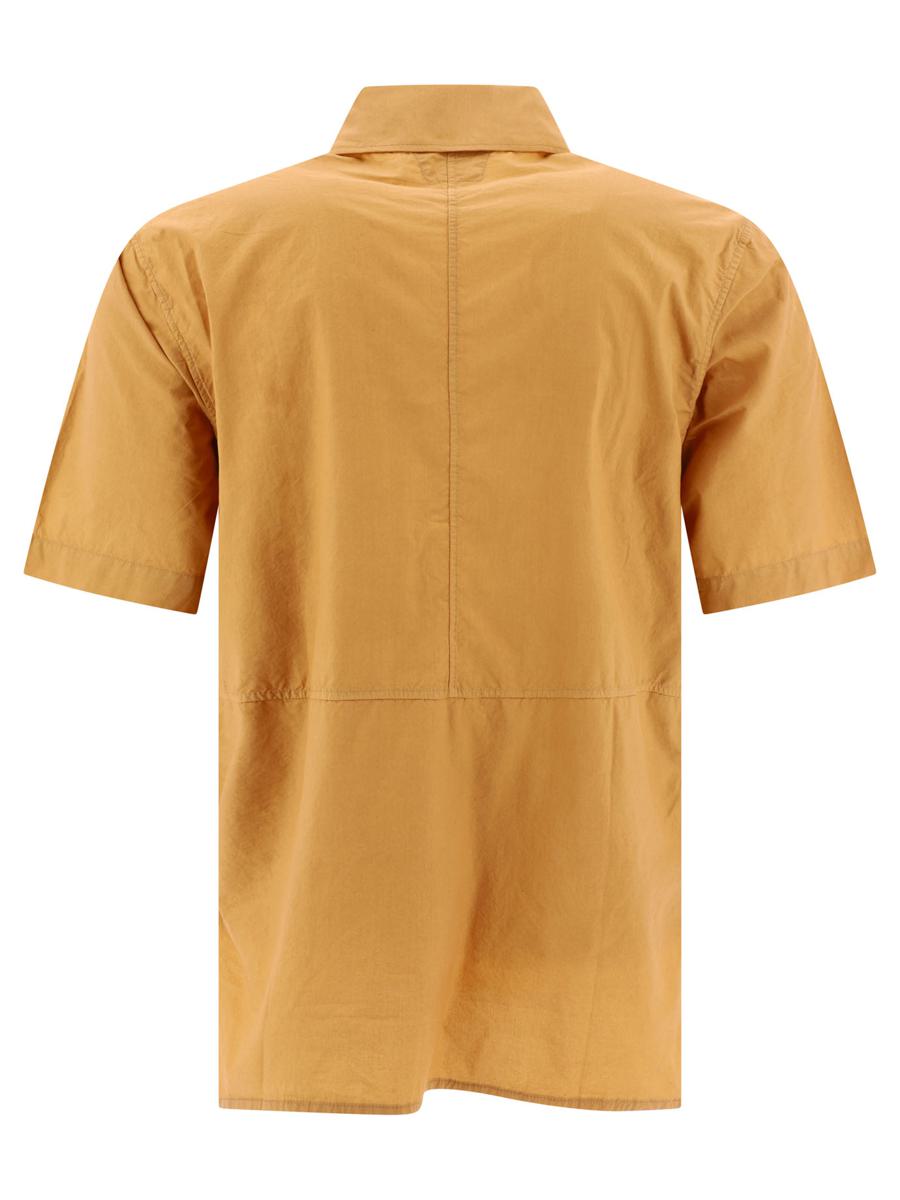 Shop C.p. Company Poplin Shirt With Pockets In Orange