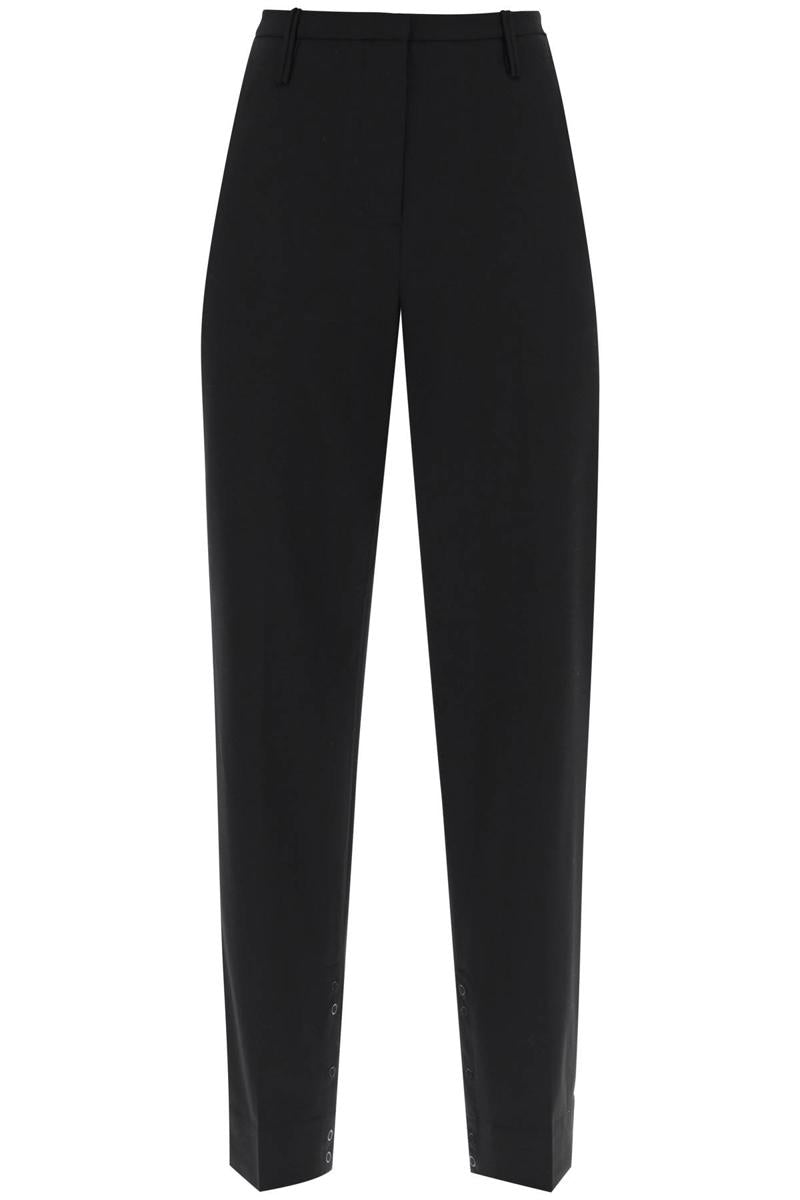 Shop Ganni Cigarette Pants In Nero