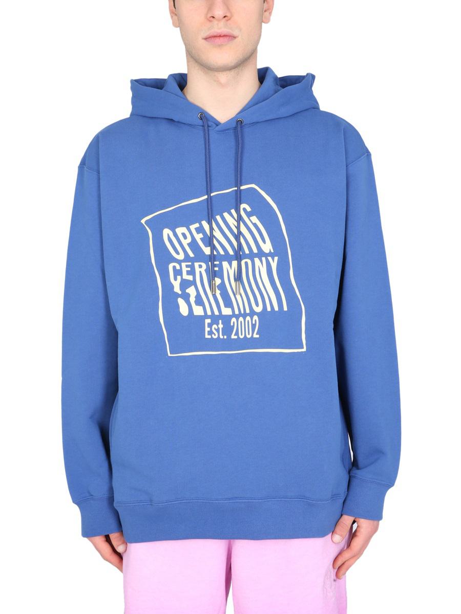 Opening Ceremony Sweatshirt With Logo Box In Azure