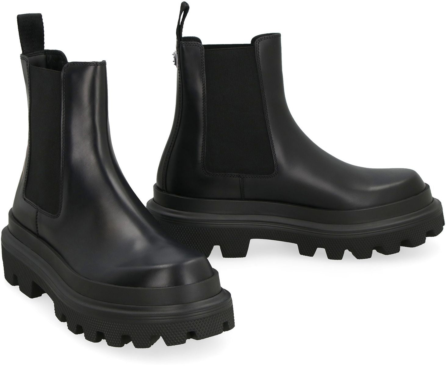 Shop Dolce & Gabbana Leather Chelsea Boots In Black