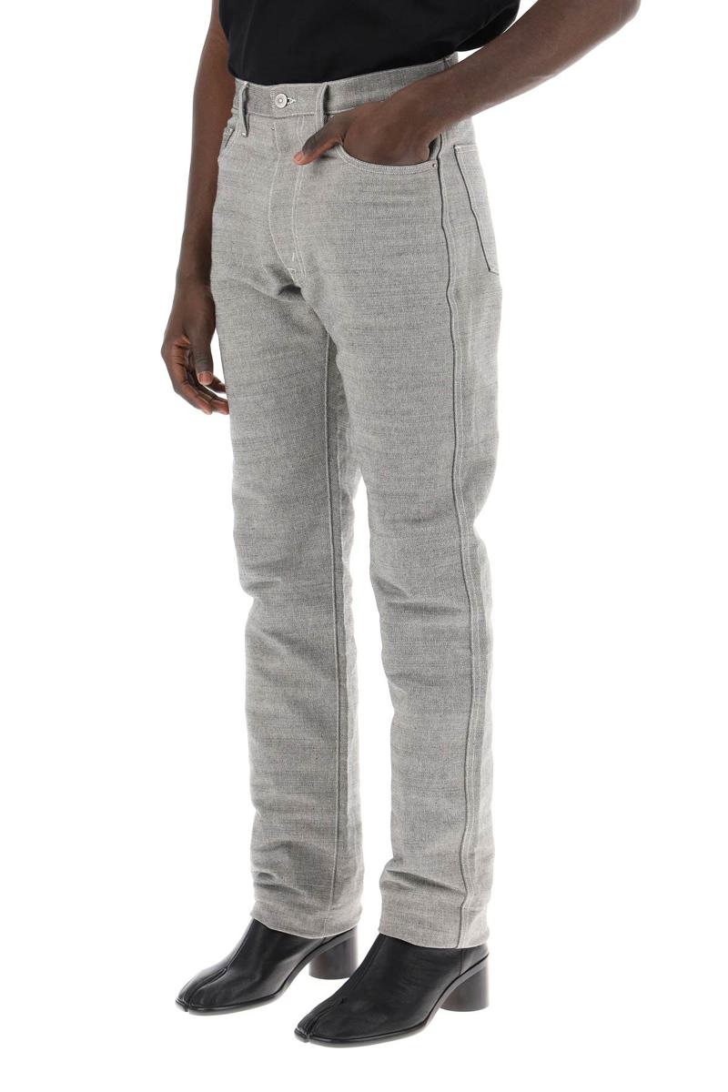 Shop Maison Margiela Five-pocket Trousers In Mélange Effect Canvas In Grigio