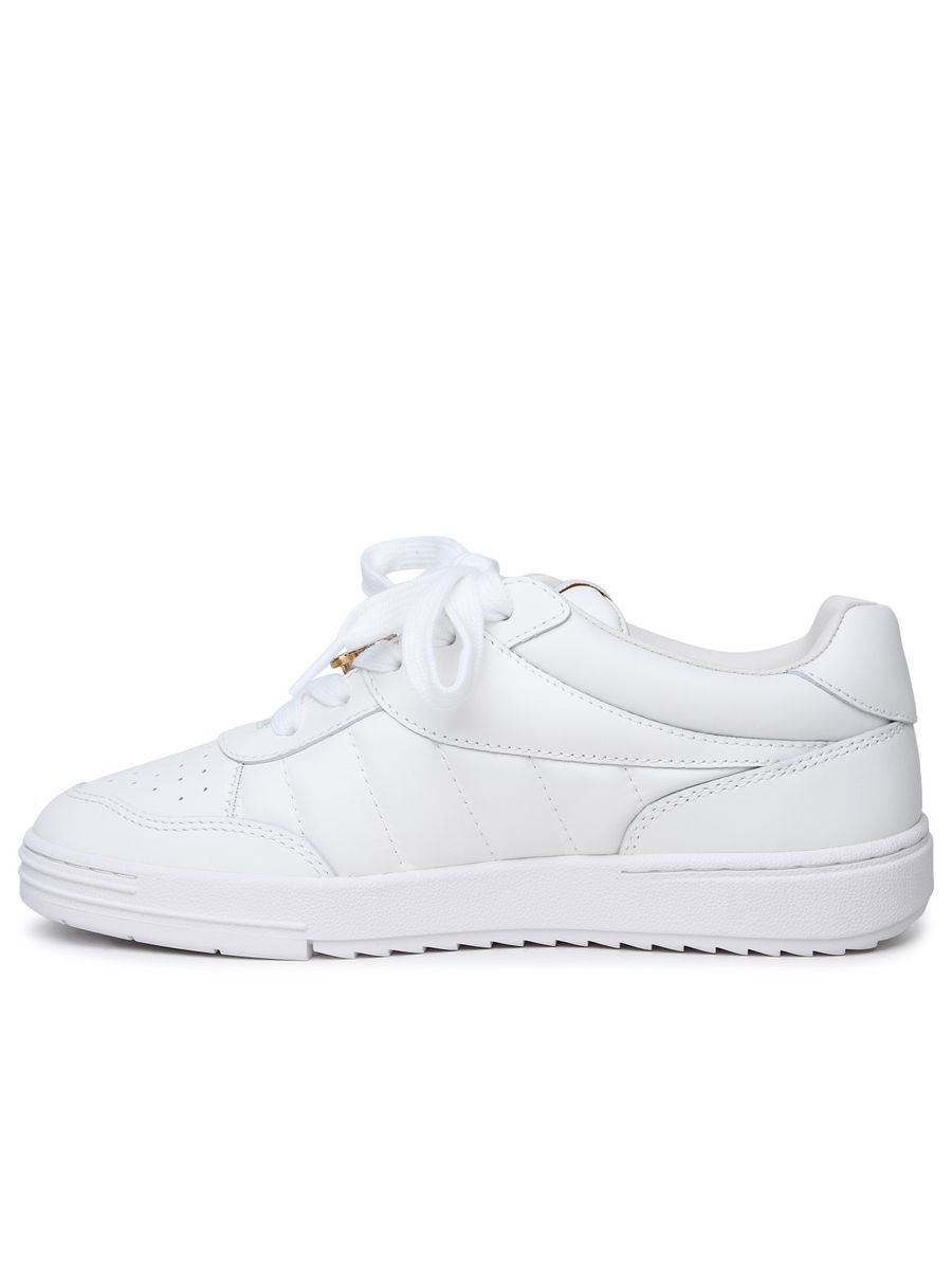 Shop Palm Angels 'palm Beach University' White Leather Sneakers