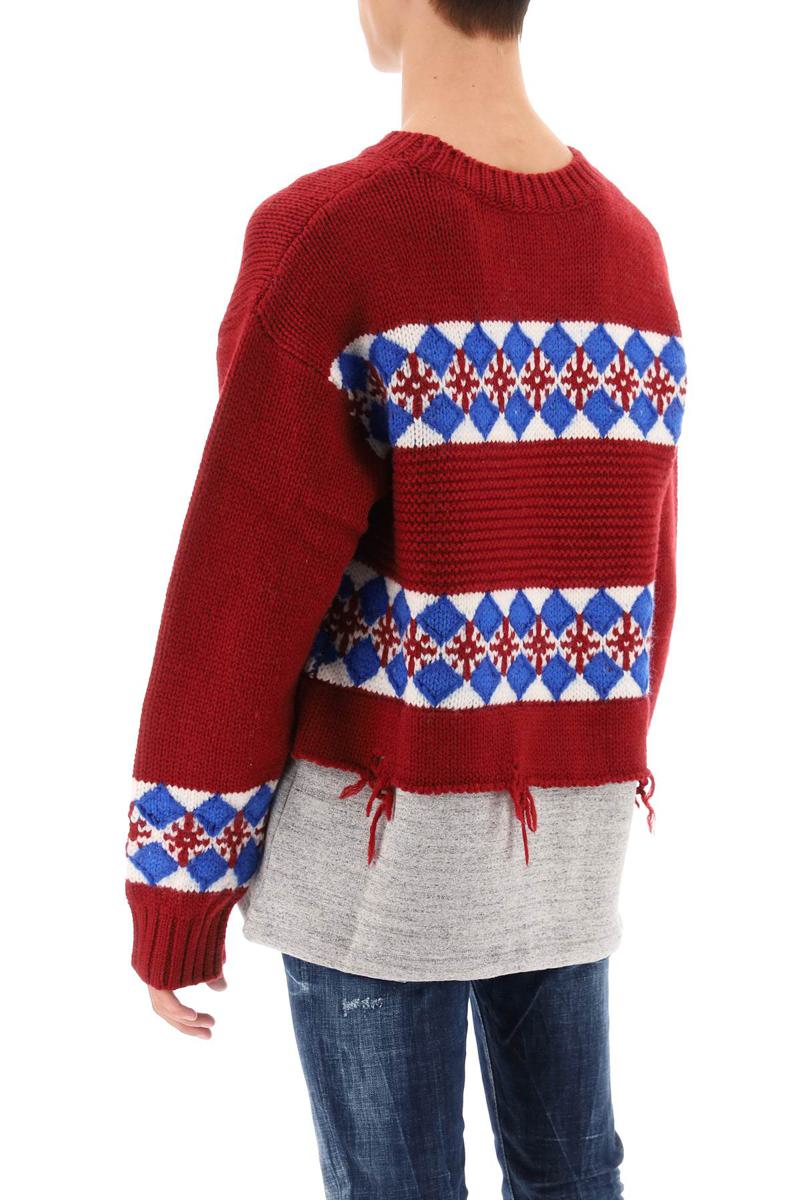 Shop Dsquared2 Canadian Hybrid Sweater In Rosso