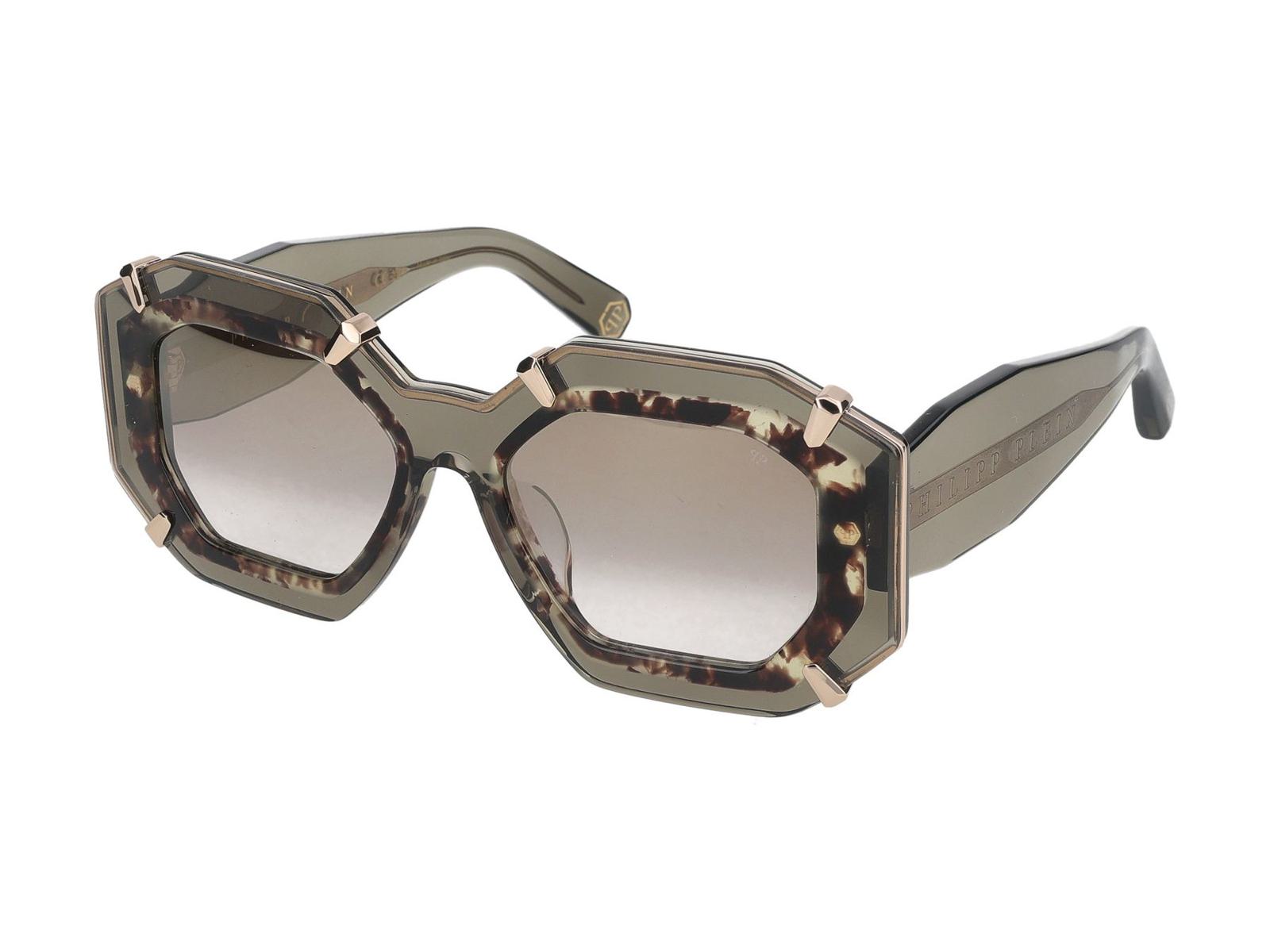 Shop Philipp Plein Sunglasses In Green Transparent Glossy