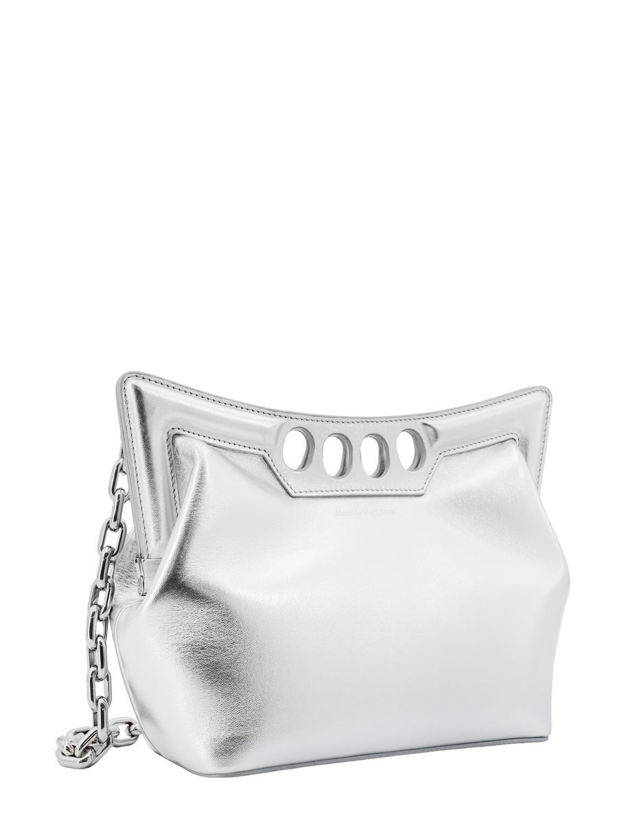 Shop Alexander Mcqueen 'the Peak' Bag In Silver