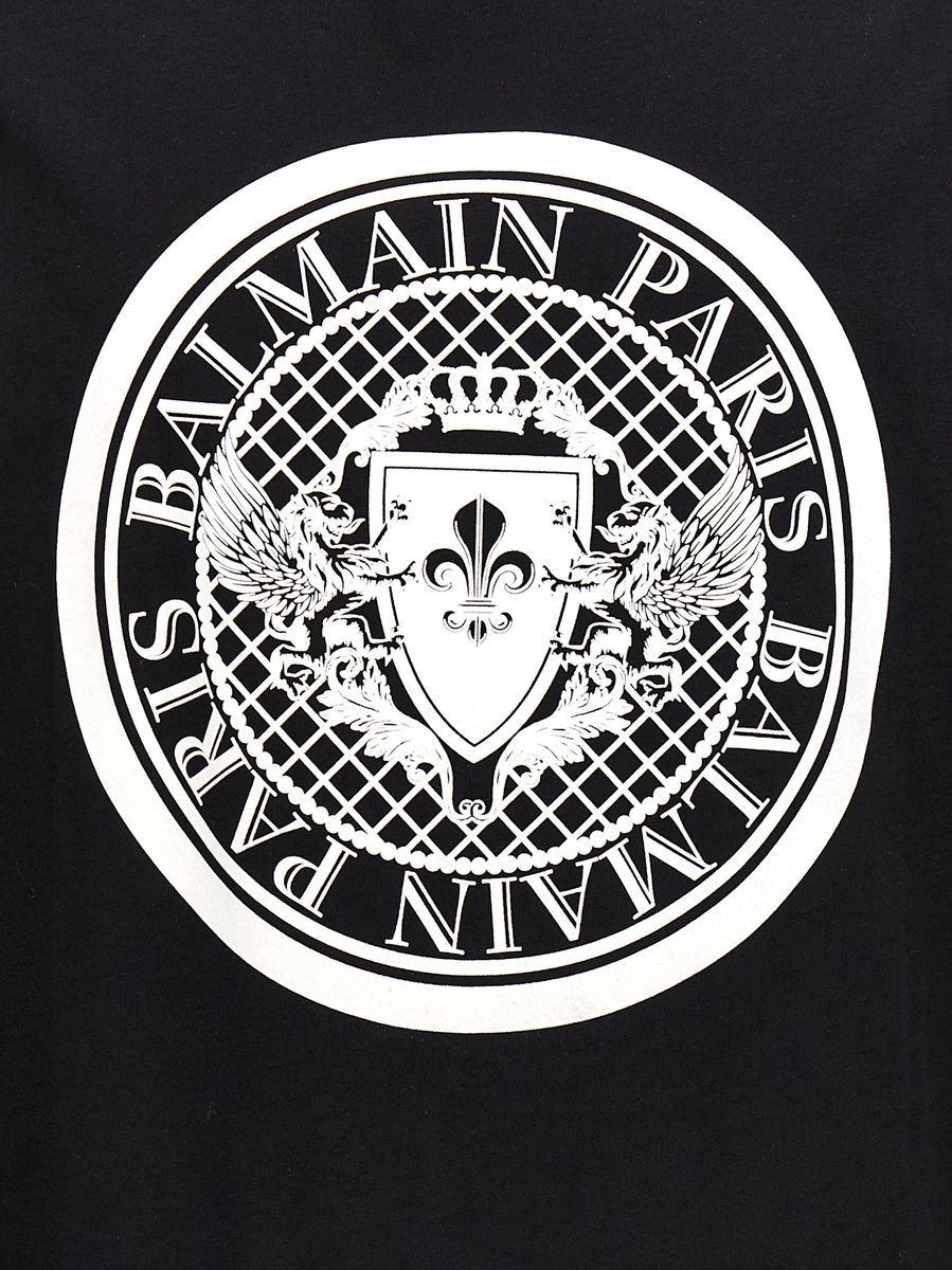 Shop Balmain 'coin' T-shirt In Noir/blanc