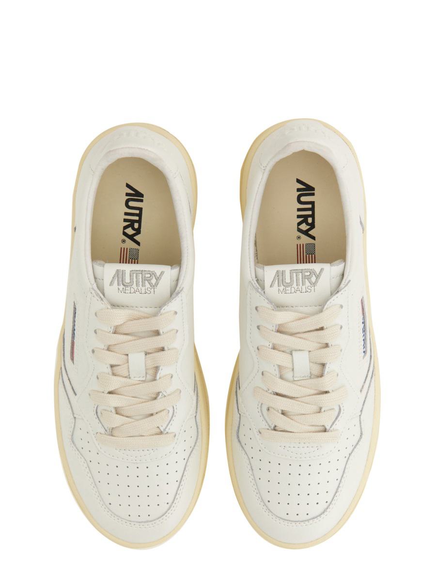 Shop Autry "medalist Platform" Low Sneakers In White