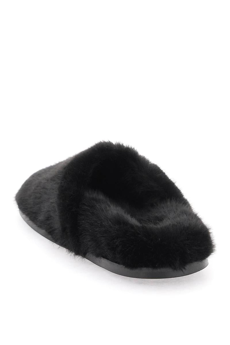 Shop Simone Rocha Faux Fur Sabots In Nero