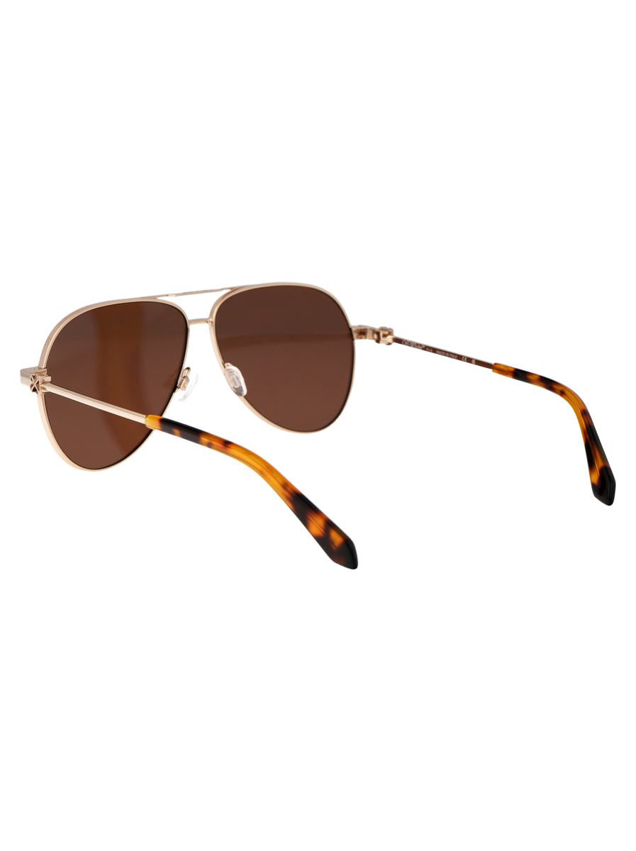 Shop Off-white Sunglasses In 7664 Gold Brown