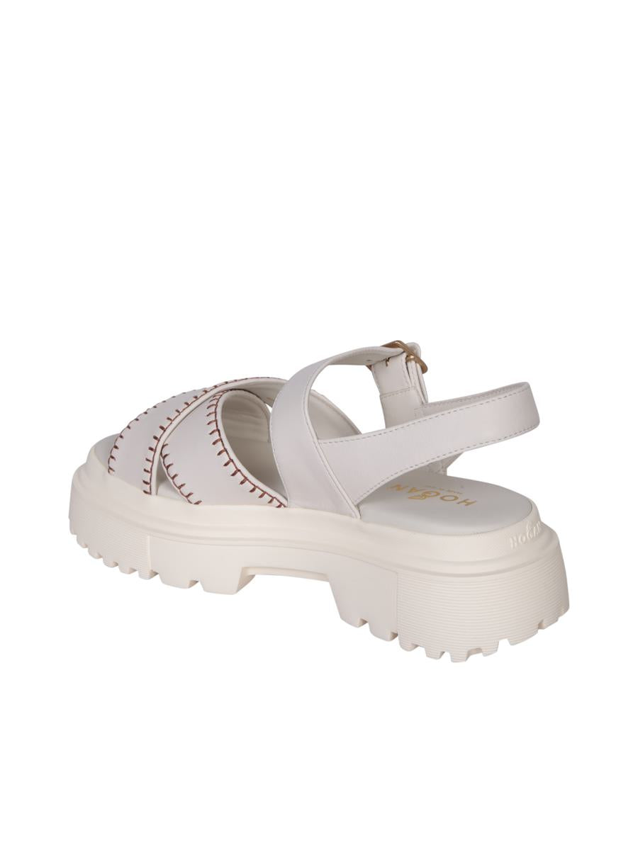 Shop Hogan Sandals In White