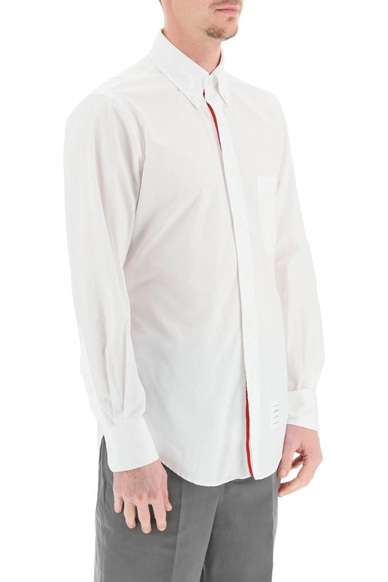 Shop Thom Browne Classic Poplin Shirt In Bianco
