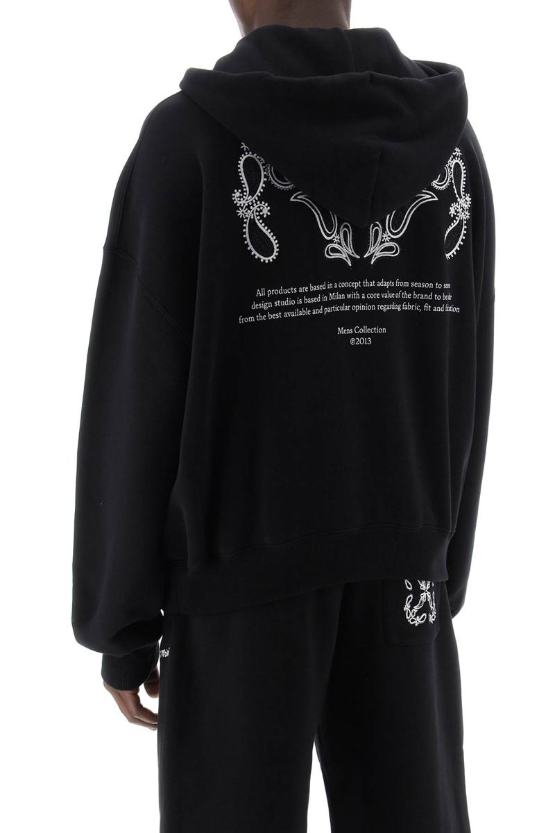 Shop Off-white Hooded Sweatshirt With Paisley In Nero