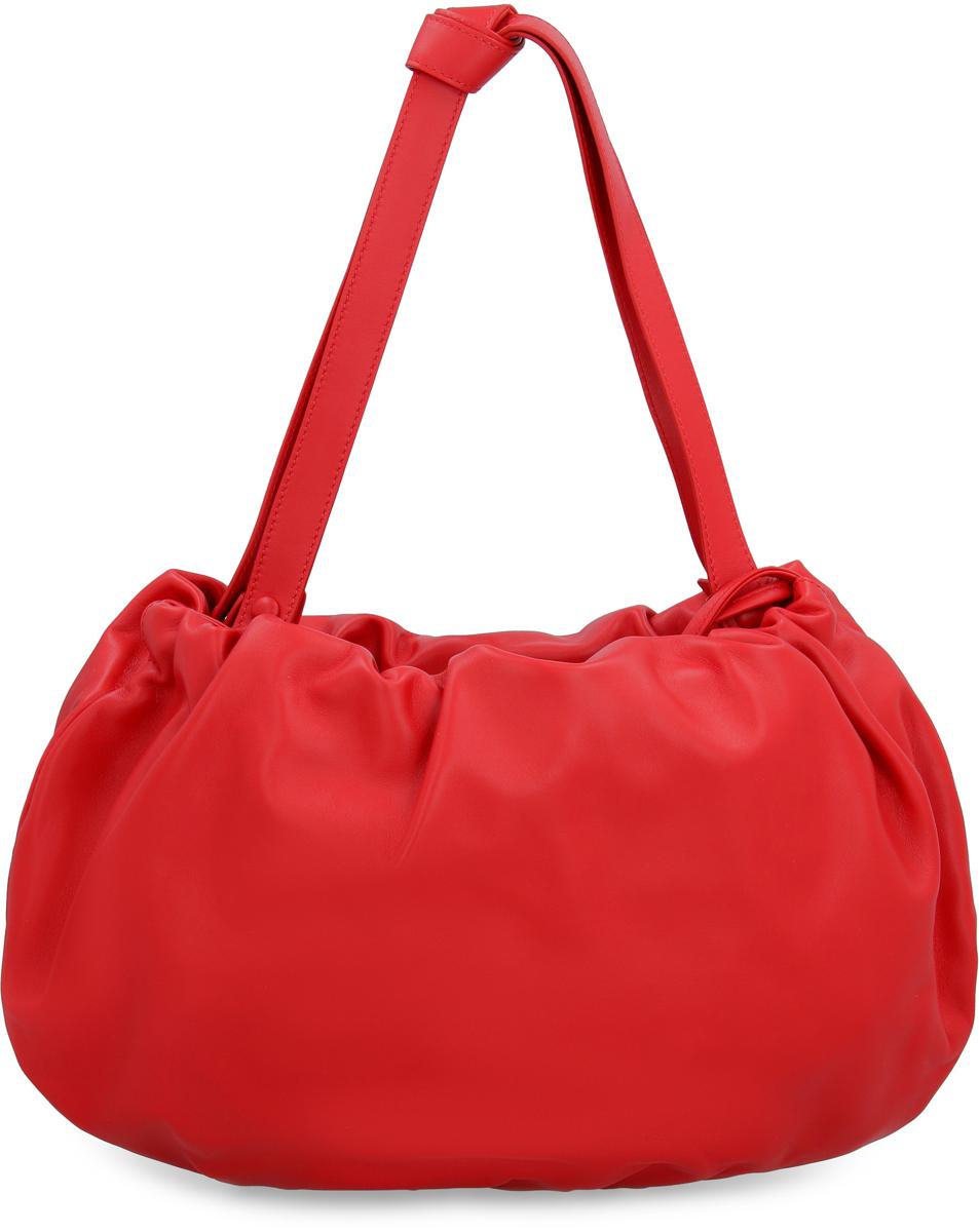 Shop Bottega Veneta The Bulb Leather Bag In Red