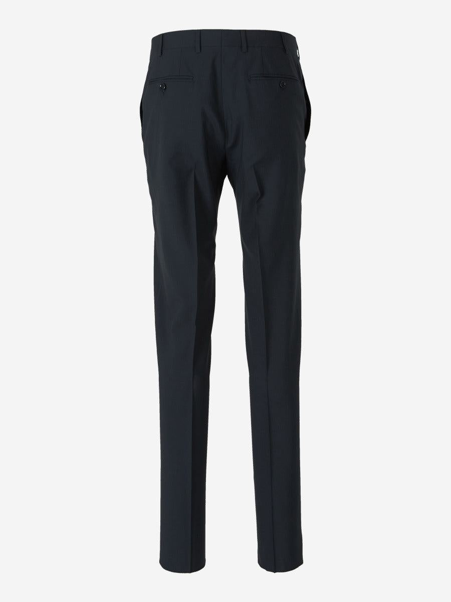 Shop Canali Formal Wool Trousers In Midnight Blue
