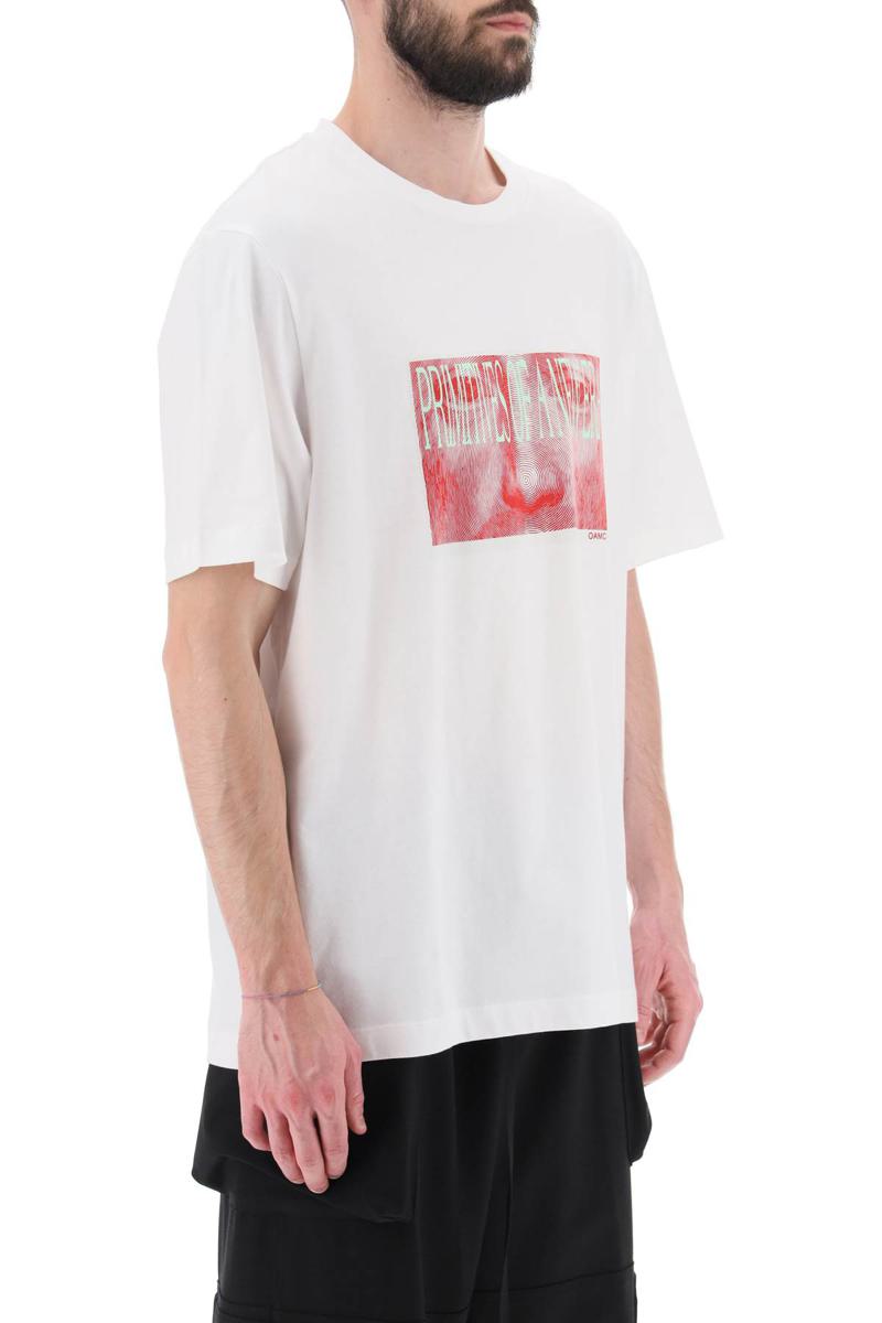 Shop Oamc 'albrecht' T-shirt With Print In Bianco
