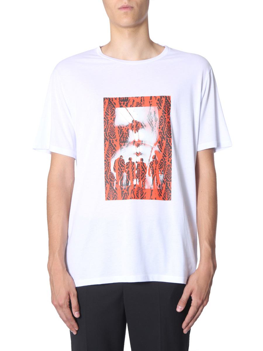 Shop Neil Barrett "chaotic Subway" T-shirt In White