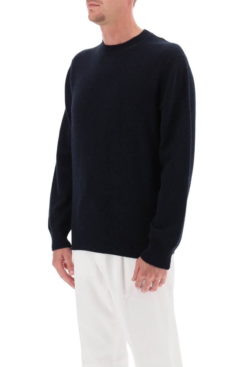 Shop Agnona Crew-neck Sweater In Cashmere In Blu