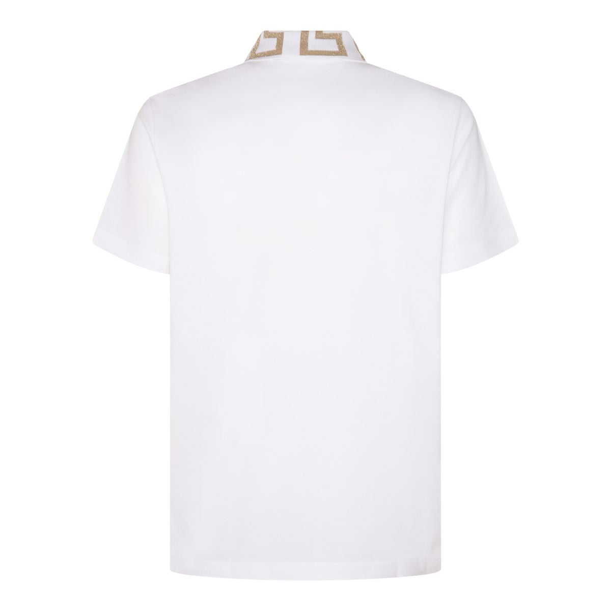 Shop Versace 'greca' Polo Shirt In White