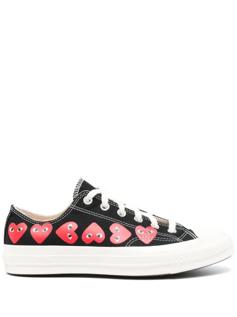 Shop Comme Des Garçons Play Sneakers In Black