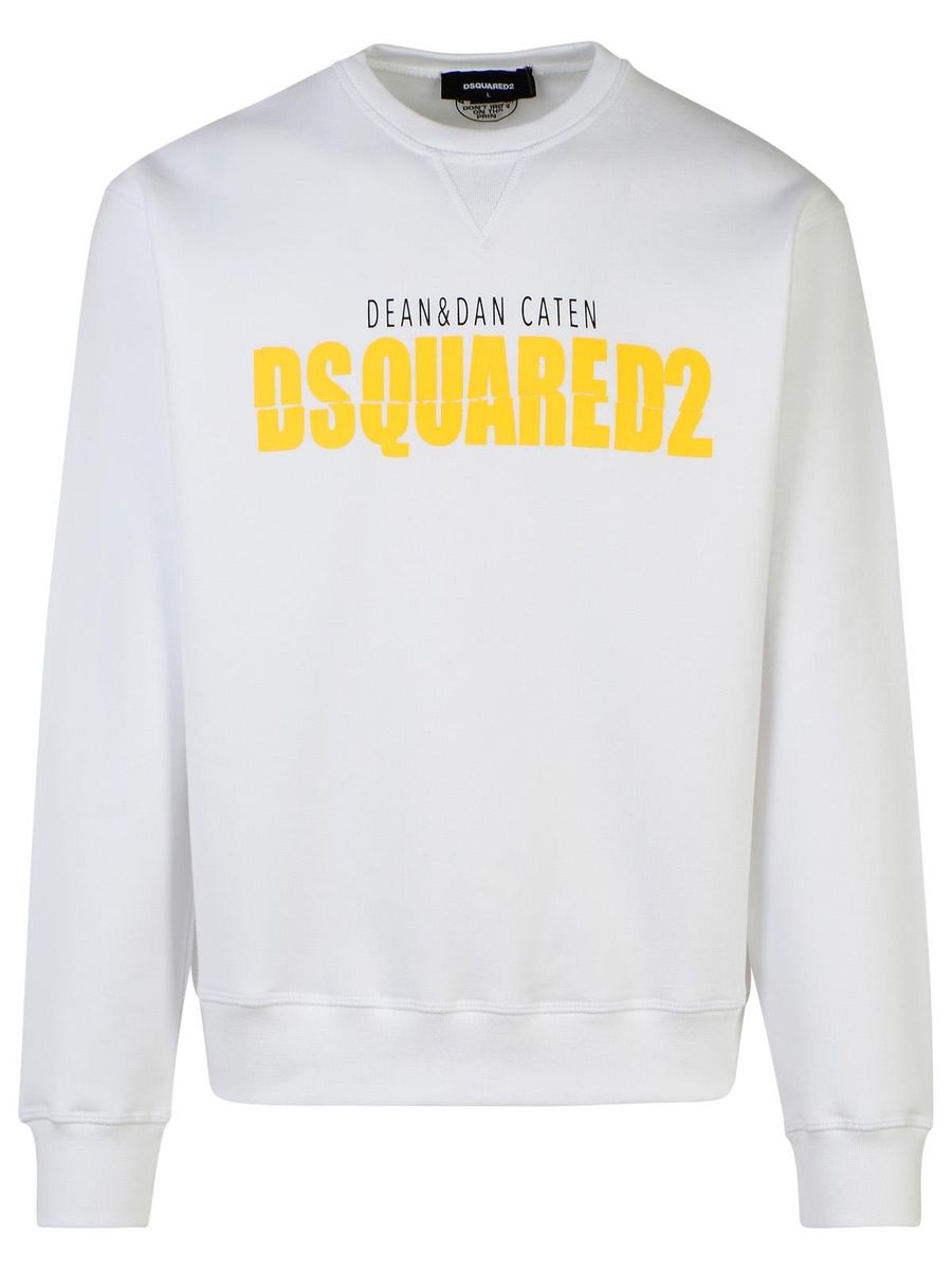 Shop Dsquared2 White Cotton Sweatshirt