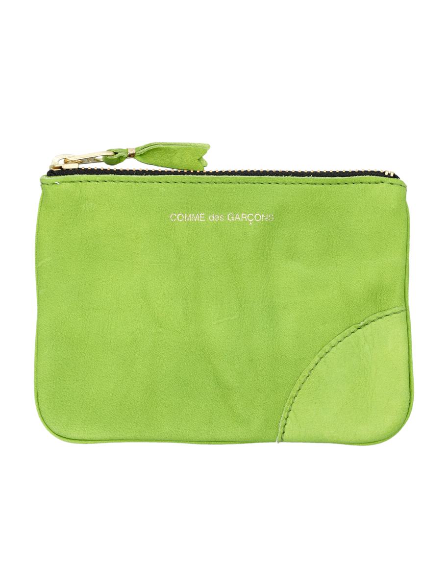 Shop Comme Des Garçons Washed Zip Pouch In Green