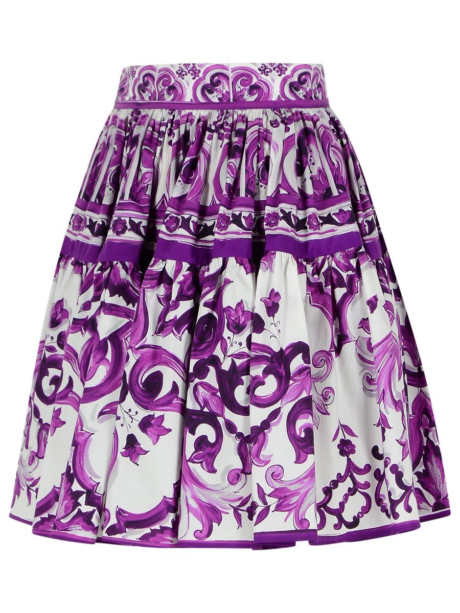 Dolce & Gabbana Short Skirt In Purple