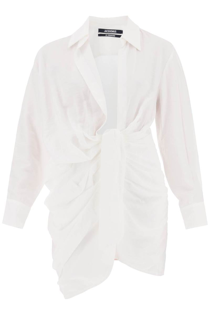 Shop Jacquemus La Robe Bahia Mini Dress In Bianco