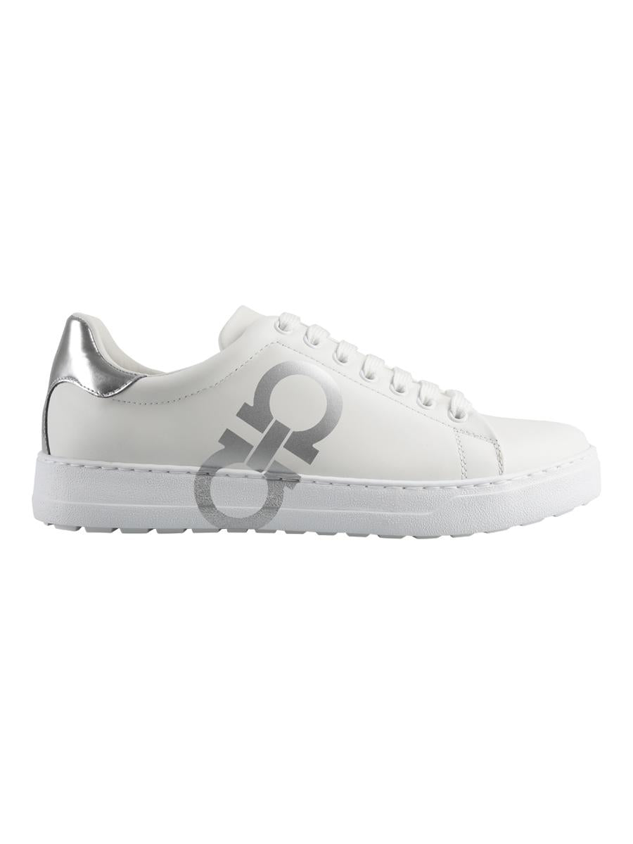 Shop Ferragamo Sneakers Number Shoes In White
