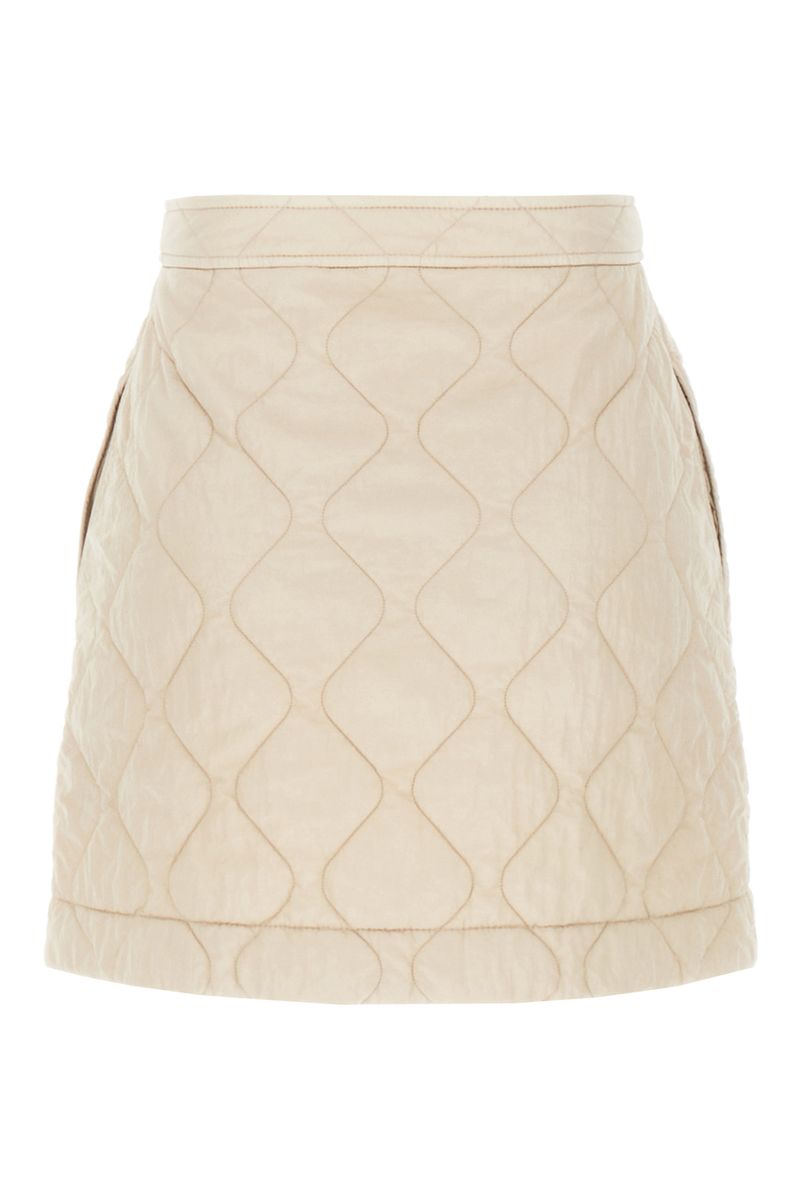 Shop Burberry Nylon Skirt In White