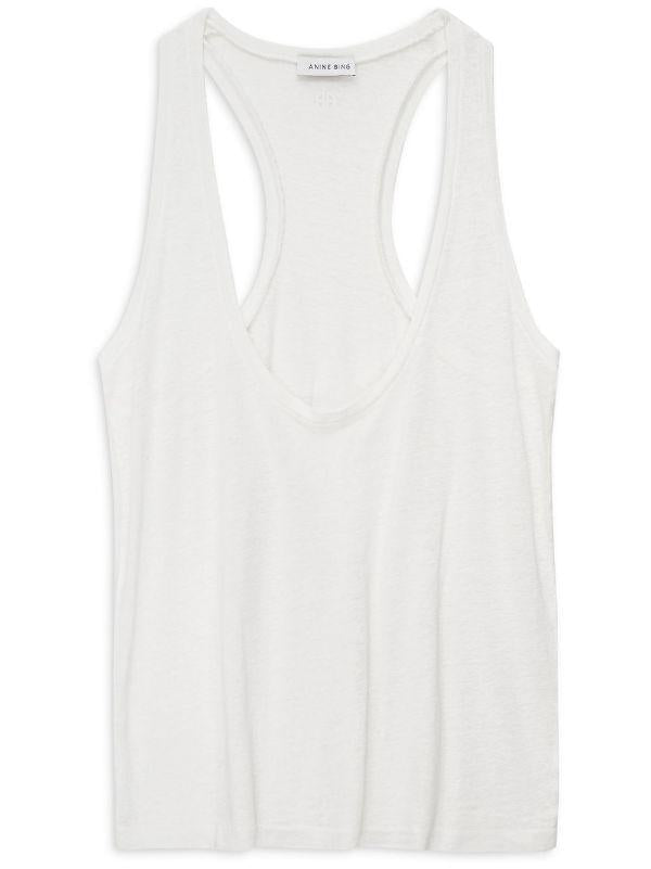 Anine Bing Dale Tank - Off White Cashmere Blend Clothing