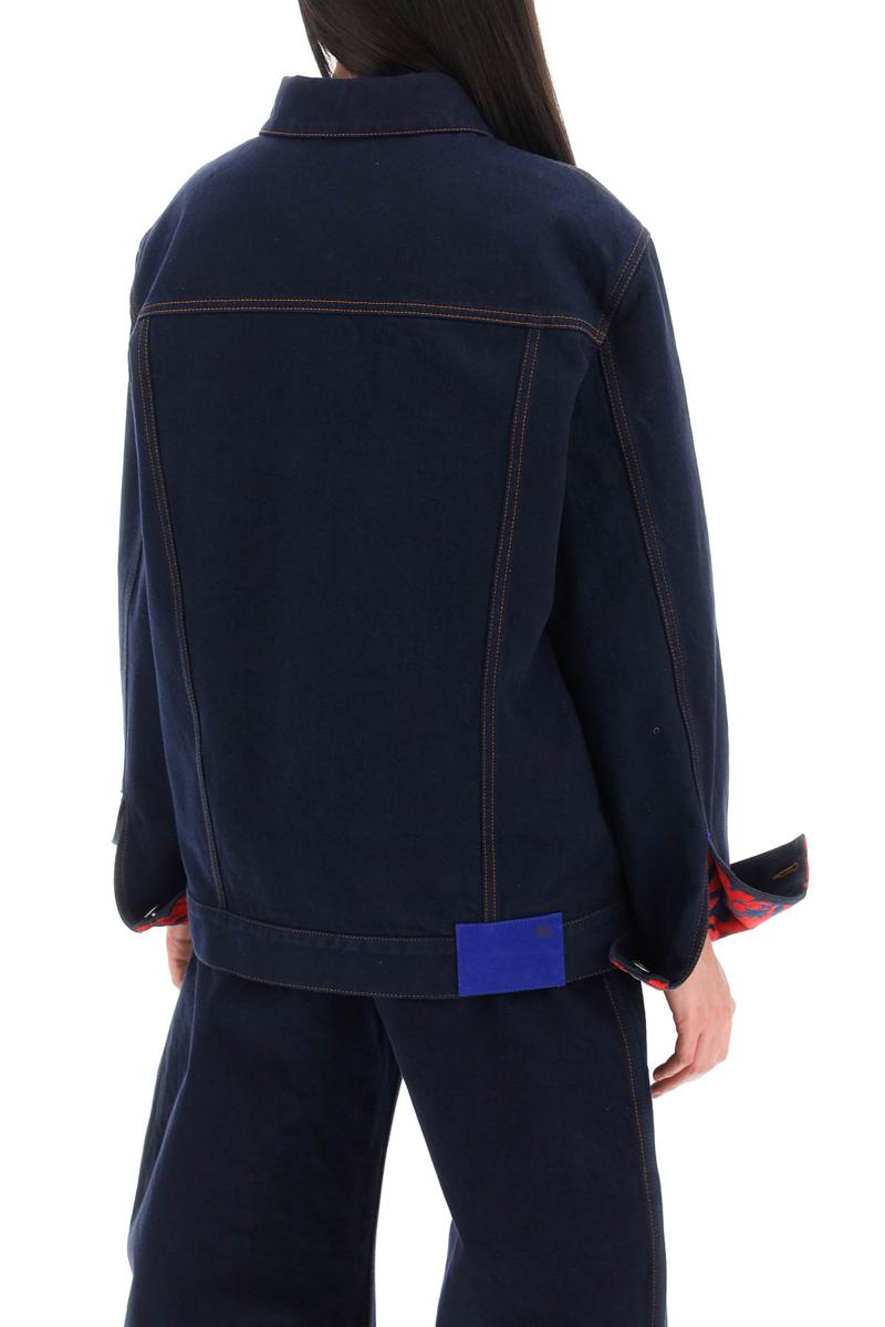 Shop Burberry Japanese Denim Jacket For Men/w In Blu