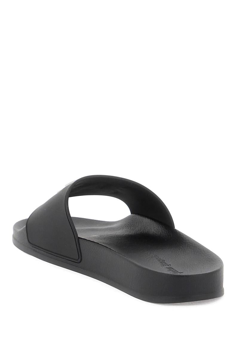 Shop Palm Angels Monogram Slides In Nero