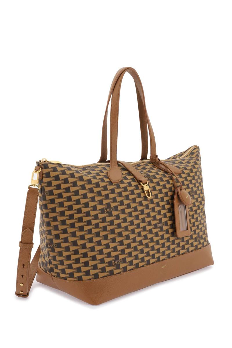 Shop Bally Bar Tote Bag In Marrone