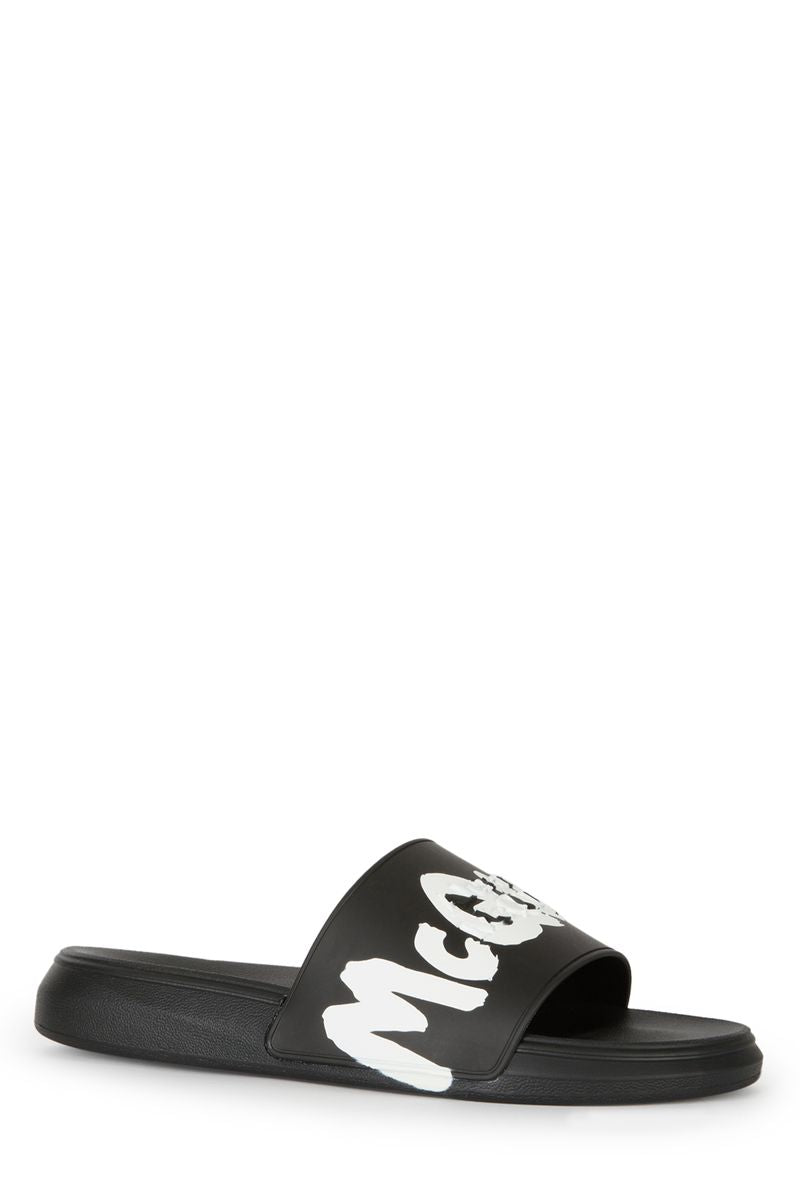 Shop Alexander Mcqueen Slippers In Black