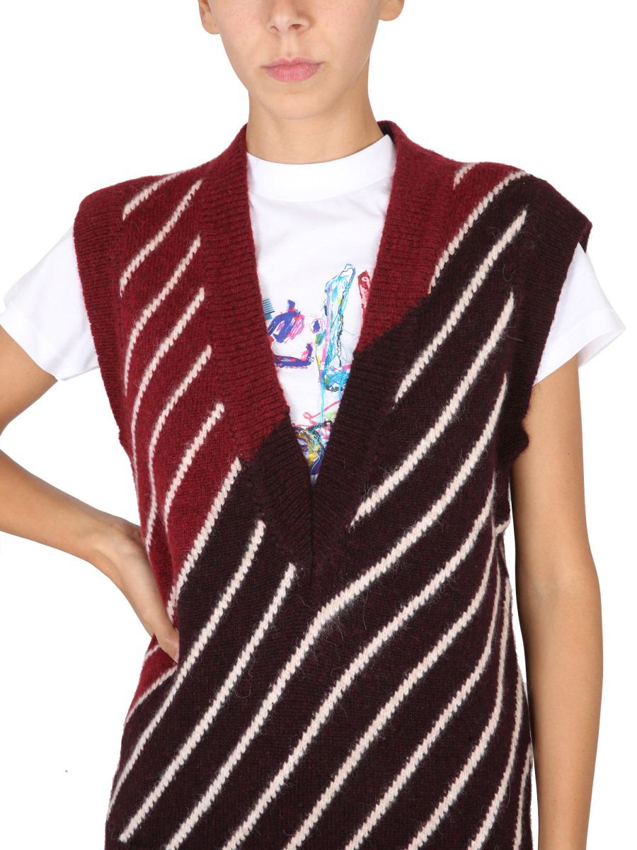 Shop Stella Mccartney Knitted Vest In Multicolour