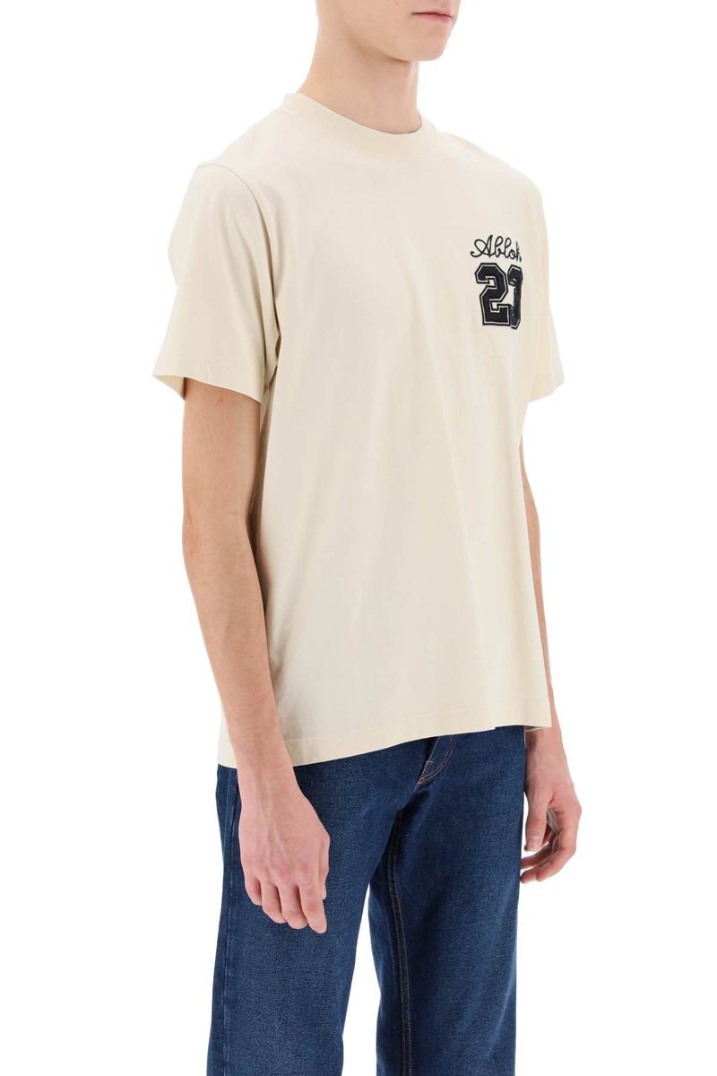 Shop Off-white Crew-neck T-shirt With 23 Logo In Beige